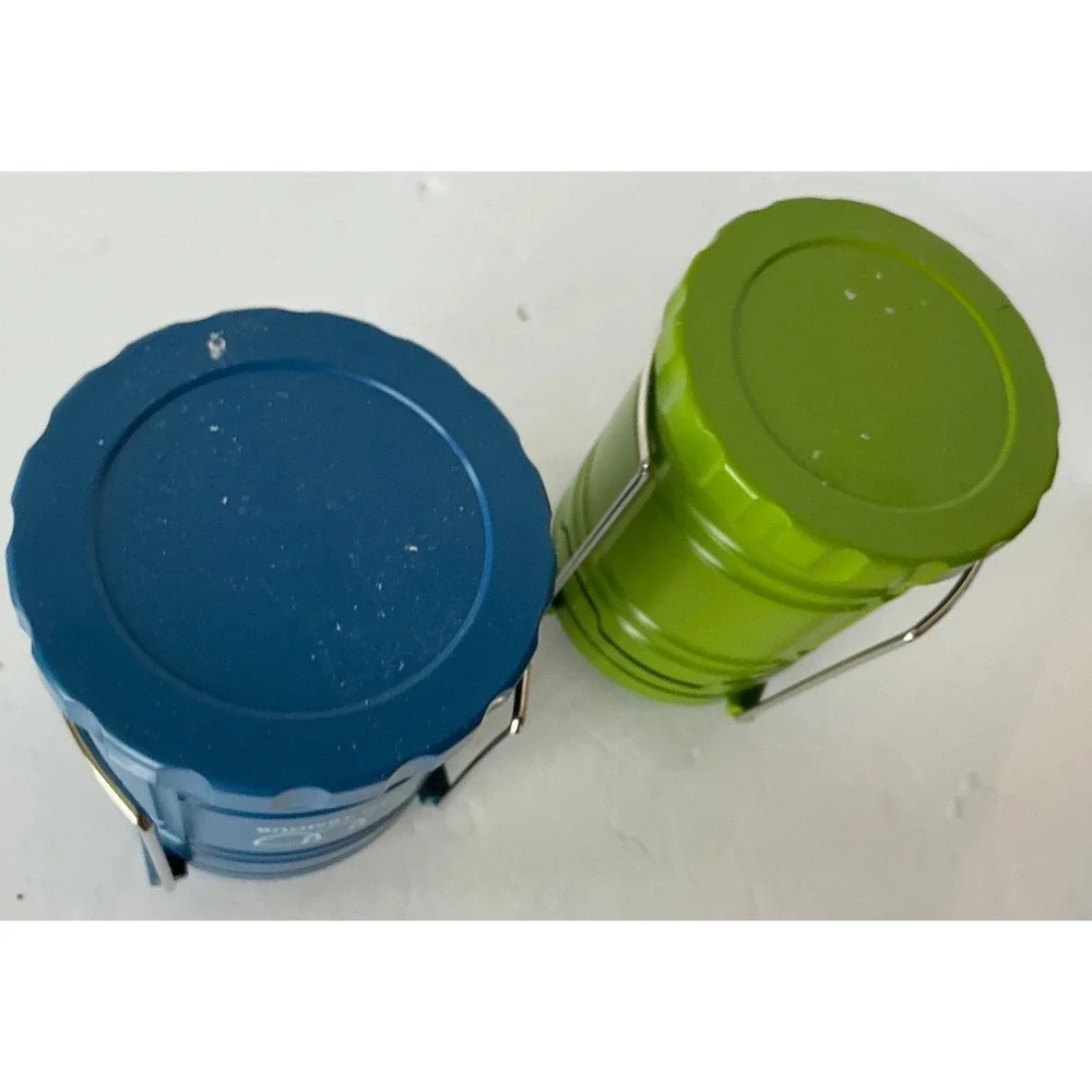 Gold Armour LED Camping Lantern Set Collapsible Portable Blue Green Outdoor Lght